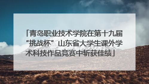 青岛职业技术学院在第十九届“挑战杯”山东省大学生课外学术科技作品竞赛中斩获佳绩