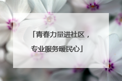 青春力量进社区，专业服务暖民心
