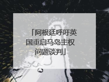 阿根廷呼吁英国重启马岛主权问题谈判