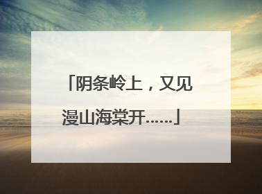 阴条岭上，又见漫山海棠开……