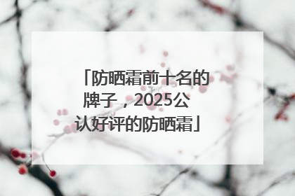 防晒霜前十名的牌子，2025公认好评的防晒霜