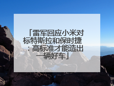 雷军回应小米对标特斯拉和保时捷：高标准才能造出一辆好车