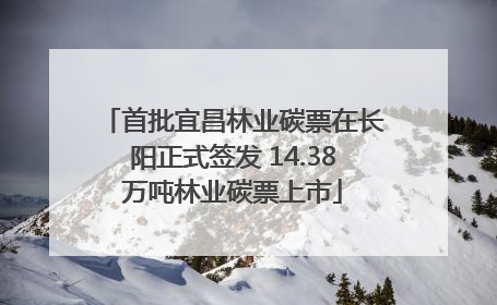 首批宜昌林业碳票在长阳正式签发 14.38万吨林业碳票上市