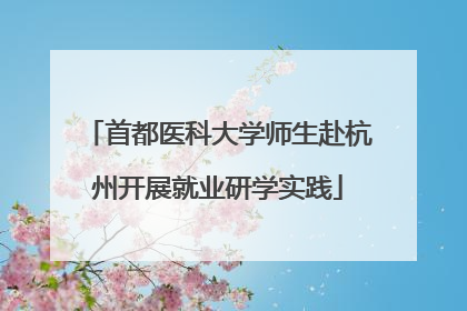 首都医科大学师生赴杭州开展就业研学实践