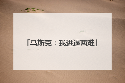 马斯克：我进退两难