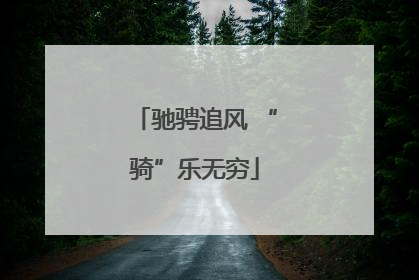 驰骋追风 “骑”乐无穷