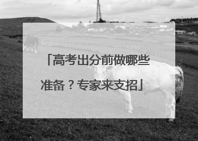 高考出分前做哪些准备？专家来支招