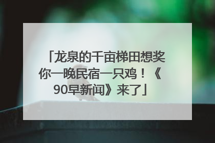 龙泉的千亩梯田想奖你一晚民宿一只鸡！《90早新闻》来了