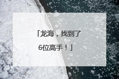 龙海，找到了6位高手！