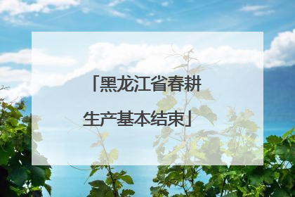 黑龙江省春耕生产基本结束