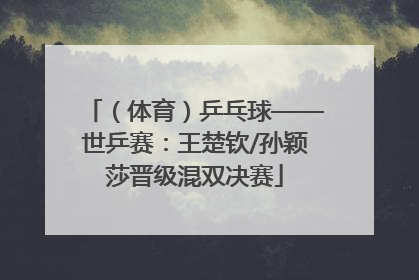 （体育）乒乓球——世乒赛：王楚钦/孙颖莎晋级混双决赛