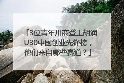 3位青年川商登上胡润U30中国创业先锋榜，他们来自哪些赛道？