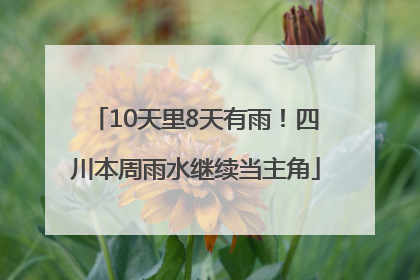 10天里8天有雨！四川本周雨水继续当主角