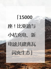15000座！比亚迪与小桔充电、新电途共建兆瓦闪充生态