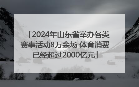 2024年山东省举办各类赛事活动8万余场 体育消费已经超过2000亿元