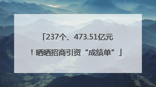237个、473.51亿元！晒晒招商引资“成绩单”