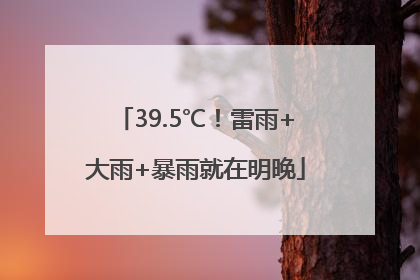 39.5℃！雷雨+大雨+暴雨就在明晚