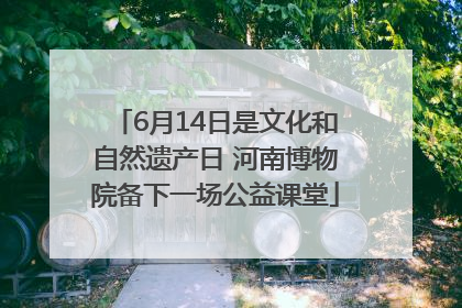 6月14日是文化和自然遗产日 河南博物院备下一场公益课堂
