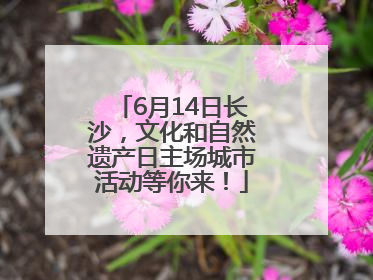 6月14日长沙，文化和自然遗产日主场城市活动等你来！