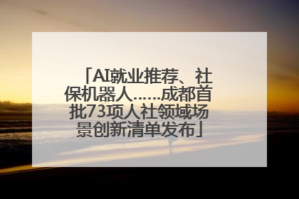 AI就业推荐、社保机器人……成都首批73项人社领域场景创新清单发布